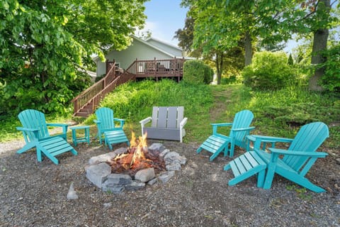 Don't forget the marshmallows when you head down to the private beach with the lovely fire pit.