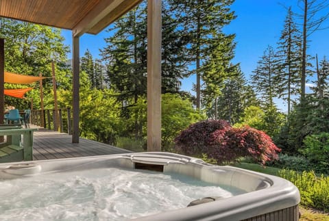 Forest views, crisp air, and your own private hot tub—relaxation comes standard.