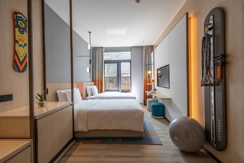 Standard Room, 2 Double Beds (Outdoor Living Area) | Free WiFi, bed sheets