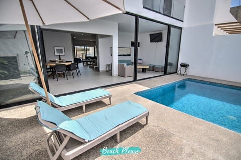 Private pool with loungers