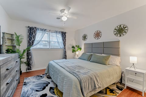 Newly decorated cozy bedroom. 