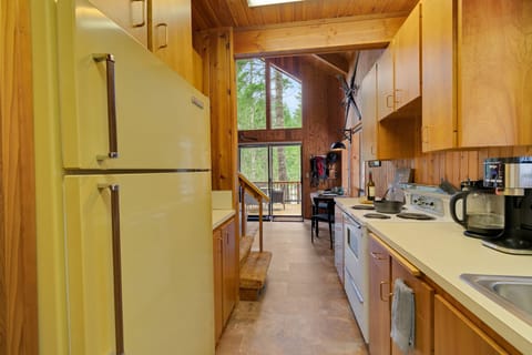 Galley- style kitchen with all the comforts of home.