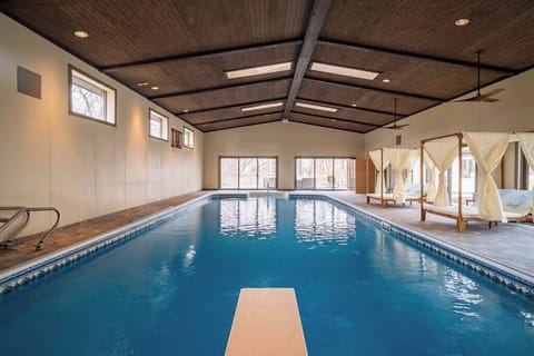 Dive into relaxation in the large indoor pool, where the water's embrace promises a sublime escape from the everyday.