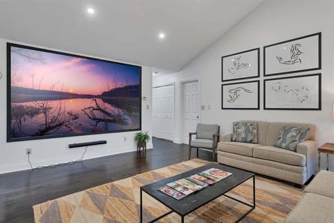 Large projector in living room to watch your favorite show or movie