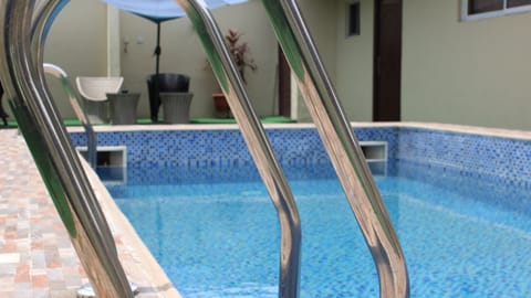 Outdoor pool, pool umbrellas
