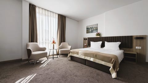 Deluxe Double Room, City View | Premium bedding, minibar, in-room safe, desk