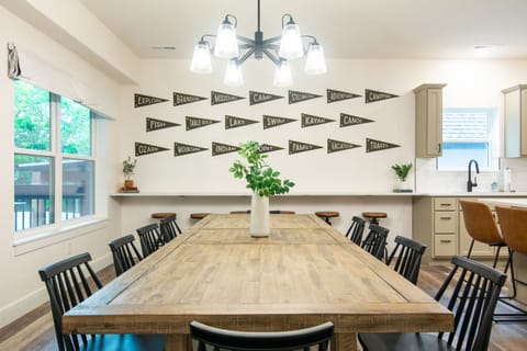 Dining table with more seating behind or use as a buffet table