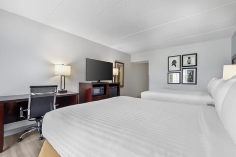 Standard Room, 2 Queen Beds, Non Smoking | Pillowtop beds, in-room safe, desk, laptop workspace