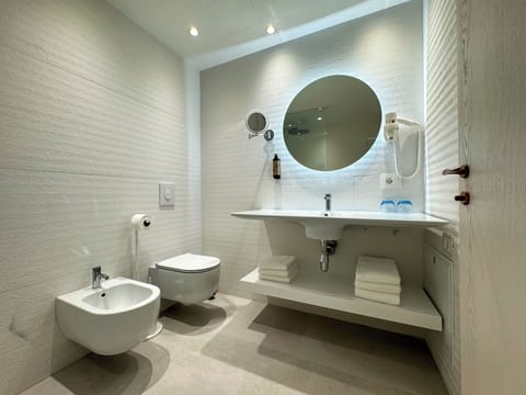 Hair dryer, bathrobes, slippers, bidet