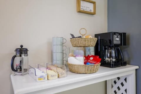 fully stocked coffee bar