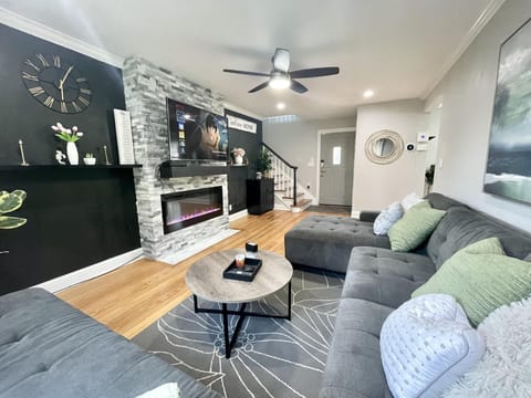 Relax and unwind with a great movie in the cozy living room!