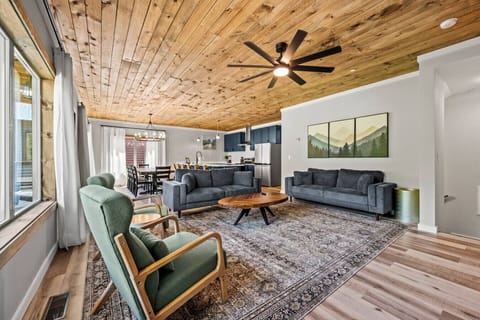 The living room is on the main level conveniently located near the dining room and kitchen areas.