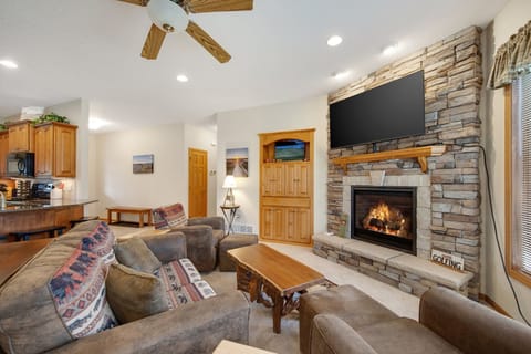 Unwind in cozy comfort. Let the warmth of the fire melt your worries away.