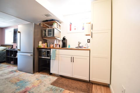 Kitchenette. Plenty of storage space.