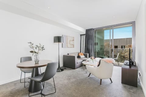 living room with balcony