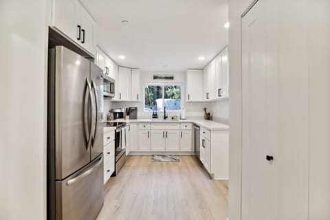 The spacious new kitchen is a dream to cook in!