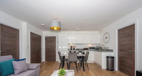 Lounge, Kitchen & Dining at Valore Property Services Short Lets & Serviced Accommodation