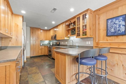 Kitchen with small island for extra seating