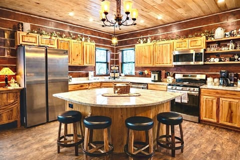 4 custom made stools provided additional seating so every can dine in comfort