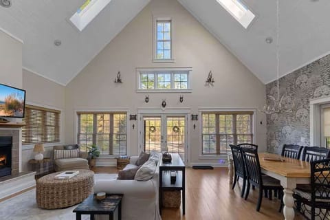 Deer Haus's open design allows easy access between the living and dining rooms.