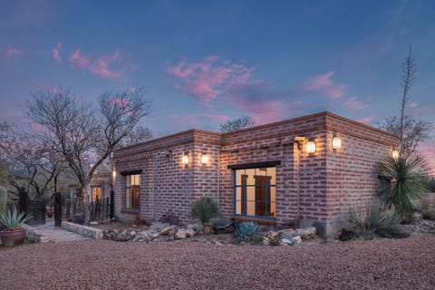 Front elevation and entrance walk. 