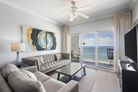 Spacious living room with direct access to private balcony.