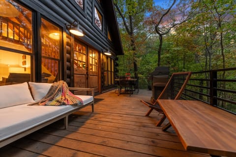 Cozy up in our lounge area on the patio as the day gently fades.