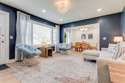 Walk into the living room.