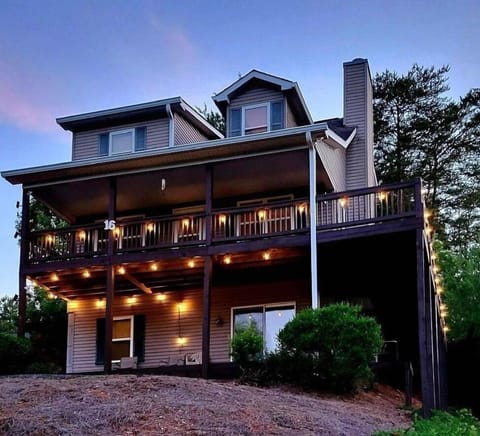 Our spacious mountain home at night….
