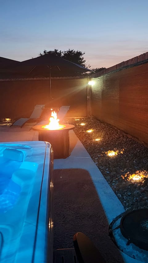Propane firepit. View at night