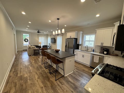 Open floor plan fosters fellowship and good times. 