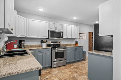 Fully stocked kitchen for all your cooking & baking needs!