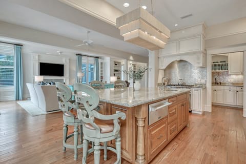 Grand Kitchen with Island Seating for Four