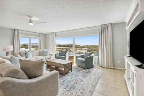 Sun-filled Living Area with Spectacular Views, Sliders to Deck and Flat Screen TV with Cable and Streaming (Sleeper Sofa)