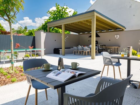 Table, Furniture, Property, Sky, Shade, Cloud, Chair, Outdoor Furniture, Interior Design, Cottage