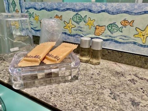 Free toiletries, hair dryer