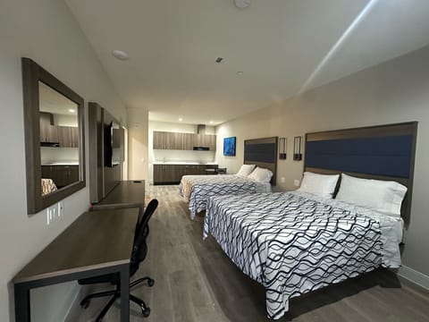 Executive Suite, 2 Queen Beds, Kitchenette | 1 bedroom, premium bedding, memory foam beds, desk