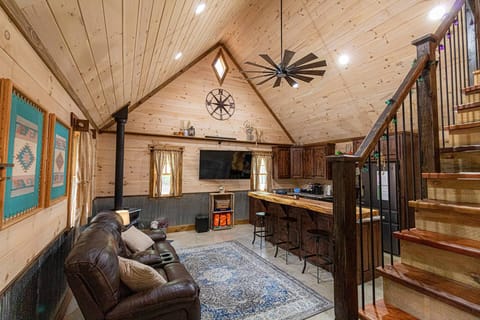 Watch your favorite sports game or movie near the fireplace - and food!