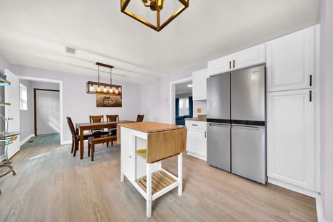 Large kitchen w/giant fridge! Perfect to keep everything you need to cook/enjoy a meal w/fam!