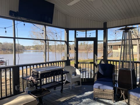 View of lake from screened porch