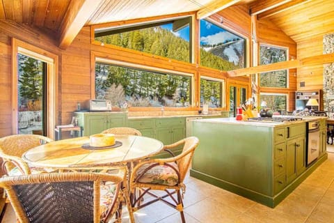 Sunny breakfast nook with river views