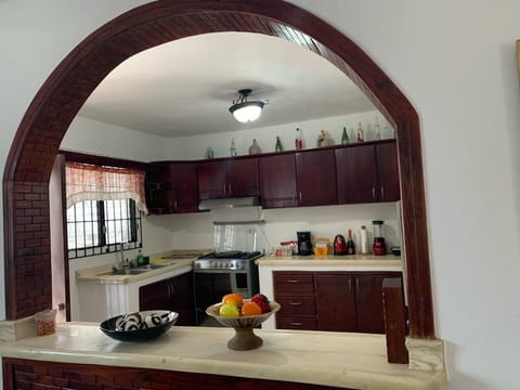 Full-size fridge, oven, toaster, blender