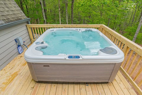 Head out to the 8 person hot tub