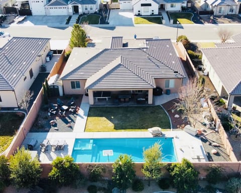 Aerial View of Backyard & pool