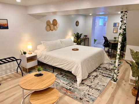 Relaxing bedroom will help you rest.