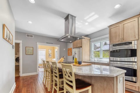 Kitchen island and cooking area