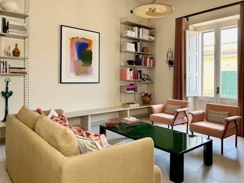 While rich in detail, the living room is still spacious & comfortable to relax in