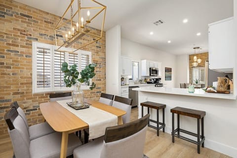 Dining table right by the kitchen 