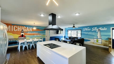 Spacious open concept kitchen, dining, and living area - perfect for gathering as a group