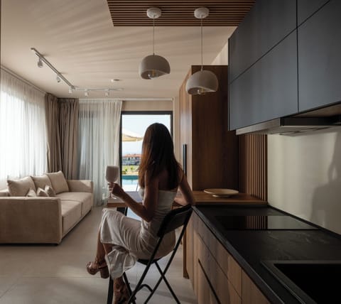 Deluxe Suite with Private Pool | Living room | Smart TV